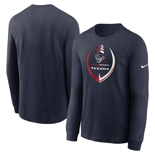 Men's Navy Houston Texans Icon Legend Performance Long Sleeve T-Shirt